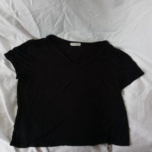 black v-neck  crop top